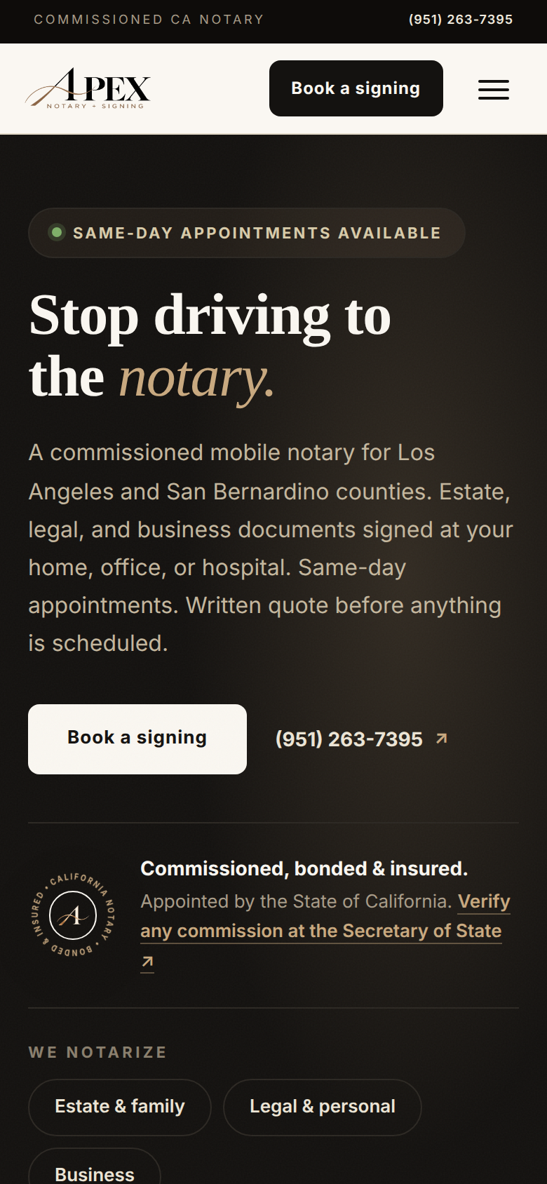 Apex Notary & Loan screenshot